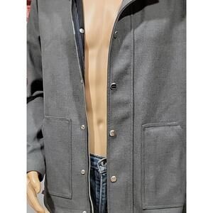 Zara Man Gray Size L Men's Full Zip & Signed Snap Button Jacket Inner Pocket #C